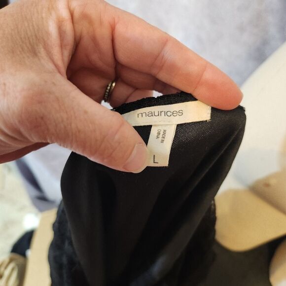 Maurices Black Lace Wrap Top Size Large - Picture 4 of 5